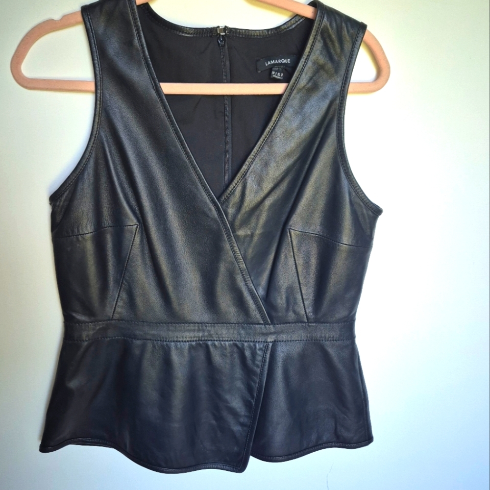Lamarque Black Leather Top